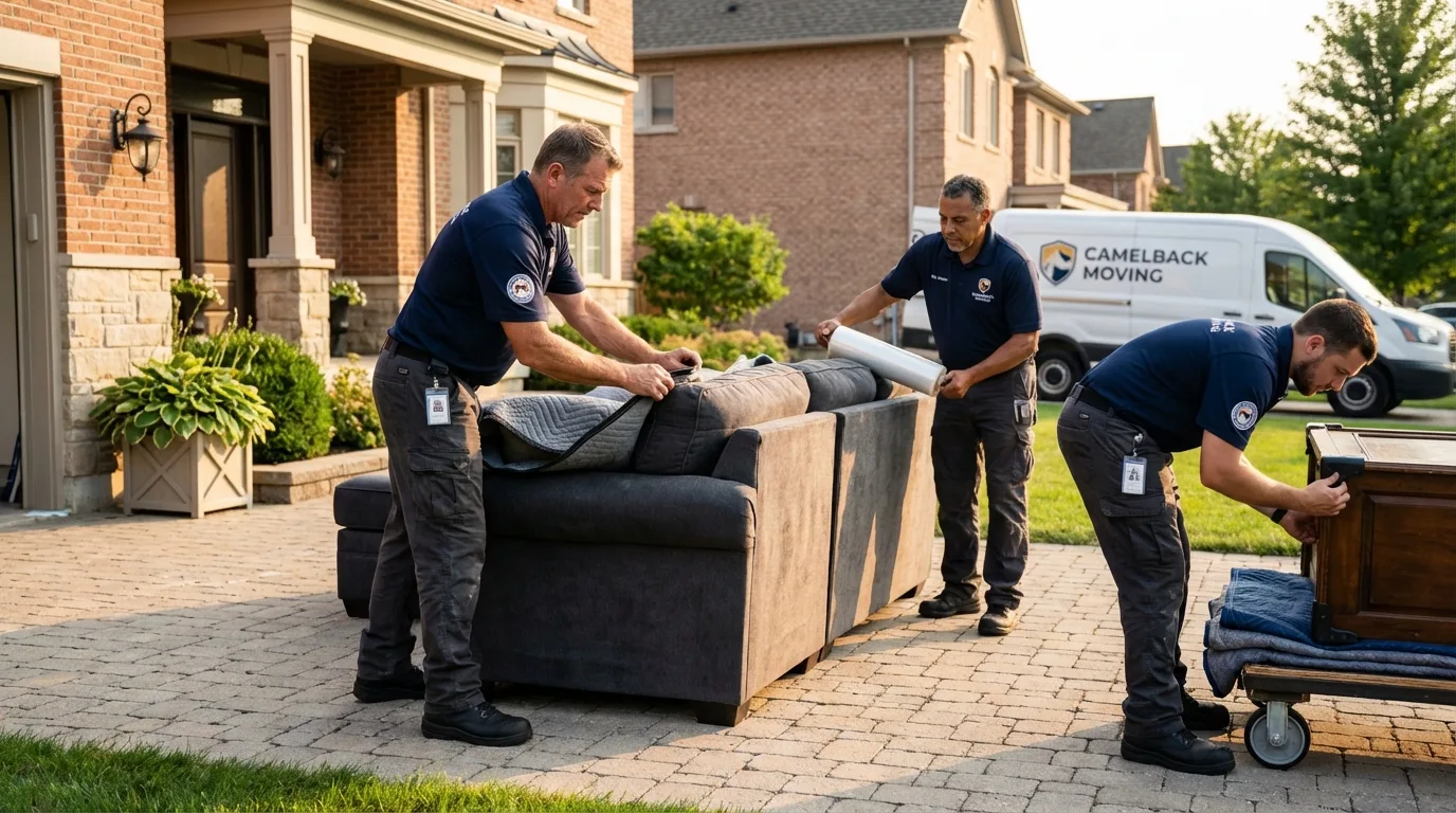 Large estate moving crew wrapping furniture in Orange, VA